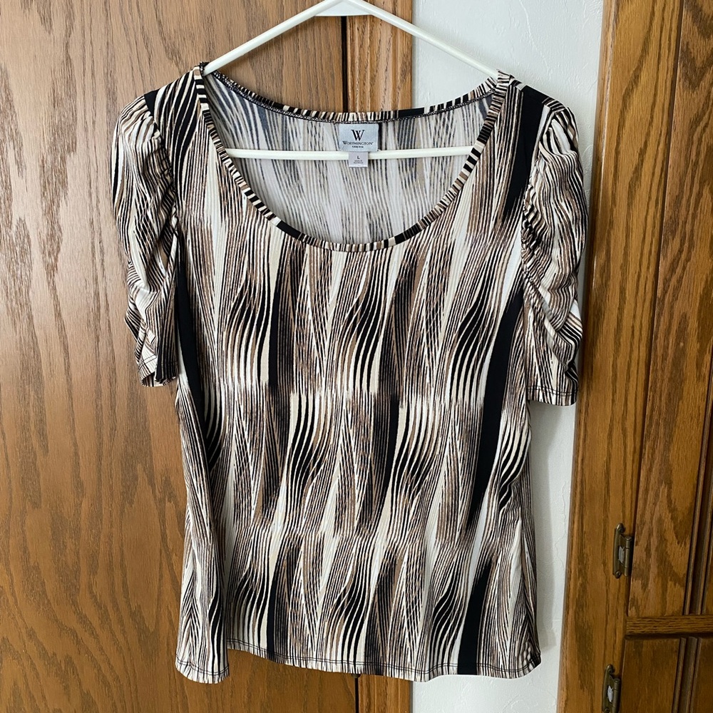 Womens Worthington Large Zebra Pattern Shirt